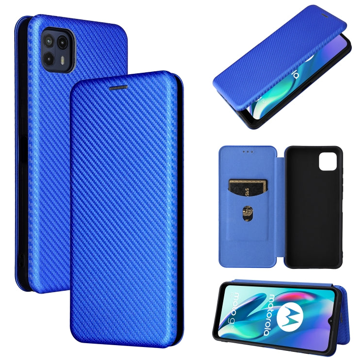For Motorola Moto G50 5G Carbon Fiber Texture Horizontal Flip TPU + PC + PU Leather Case with Card Slot