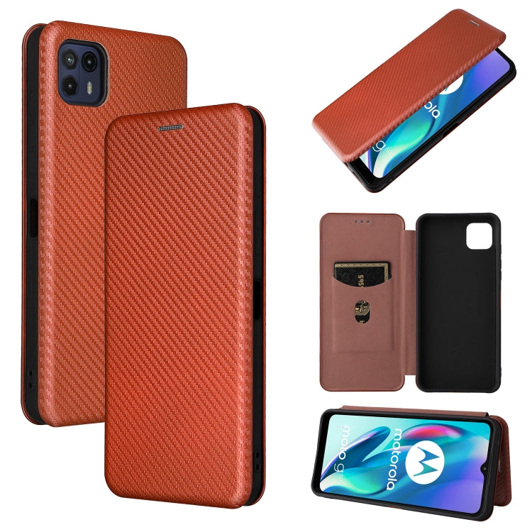 For Motorola Moto G50 5G Carbon Fiber Texture Horizontal Flip TPU + PC + PU Leather Case with Card Slot