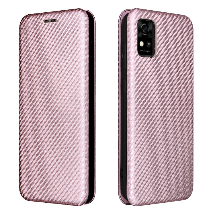 For ZTE Blade A31 Carbon Fiber Texture Horizontal Flip TPU + PC + PU Leather Case with Card Slot