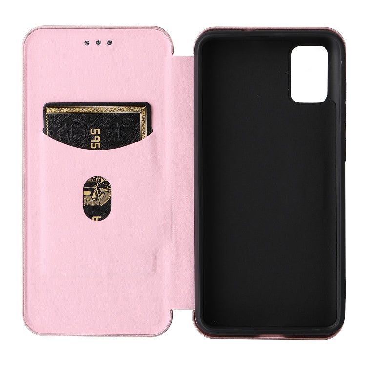 For ZTE Blade A31 Carbon Fiber Texture Horizontal Flip TPU + PC + PU Leather Case with Card Slot