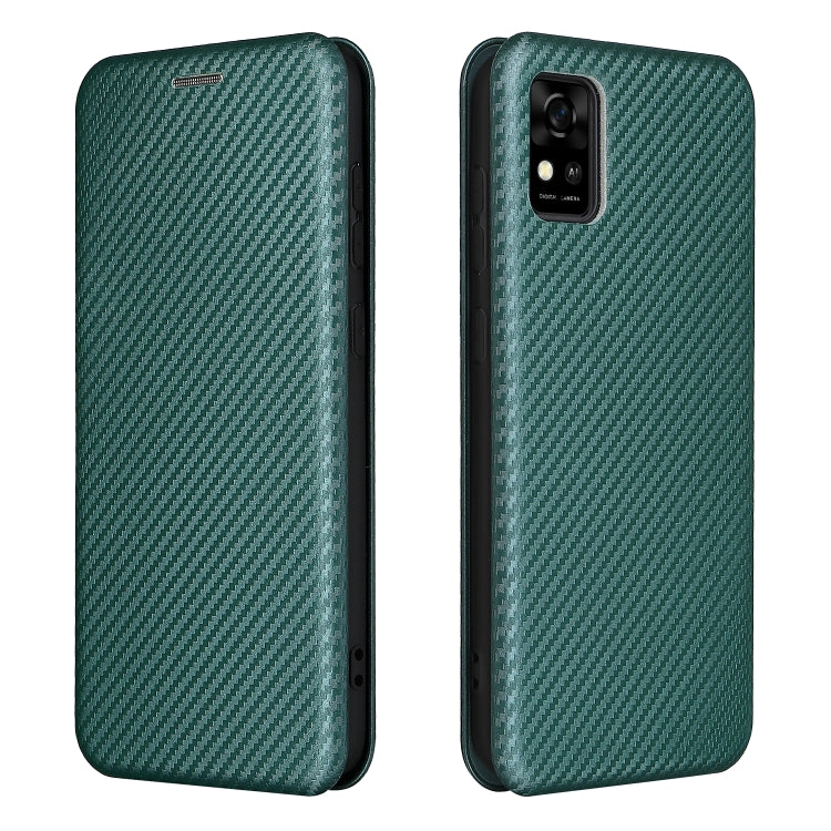 For ZTE Blade A31 Carbon Fiber Texture Horizontal Flip TPU + PC + PU Leather Case with Card Slot