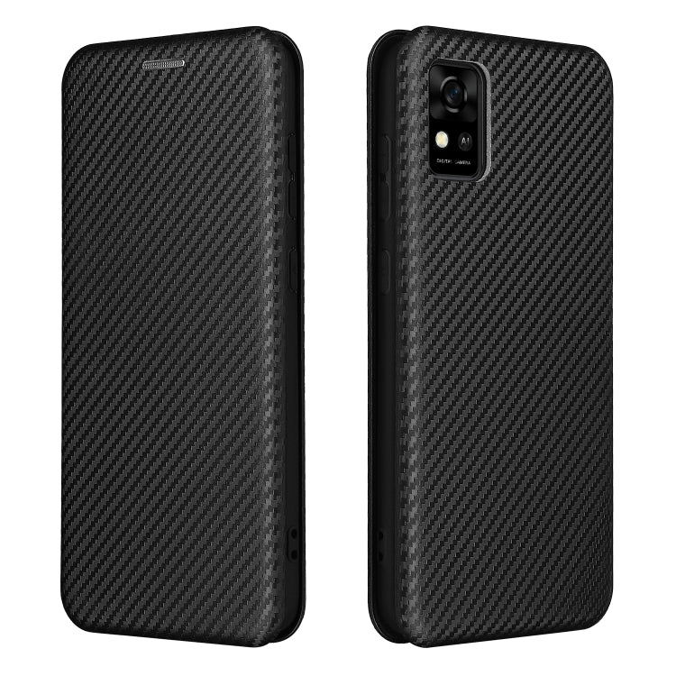 For ZTE Blade A31 Carbon Fiber Texture Horizontal Flip TPU + PC + PU Leather Case with Card Slot