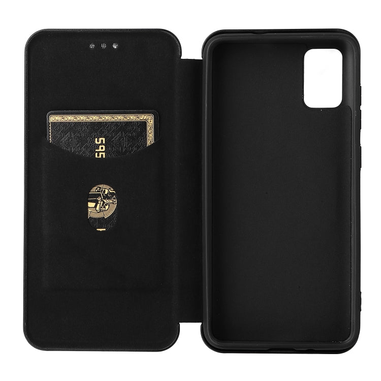 For ZTE Blade A31 Carbon Fiber Texture Horizontal Flip TPU + PC + PU Leather Case with Card Slot