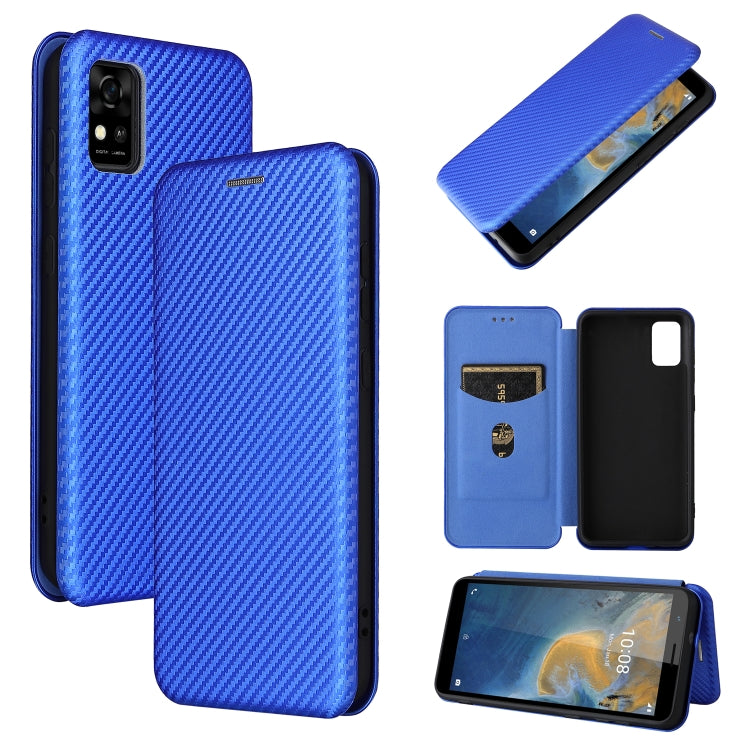 For ZTE Blade A31 Carbon Fiber Texture Horizontal Flip TPU + PC + PU Leather Case with Card Slot