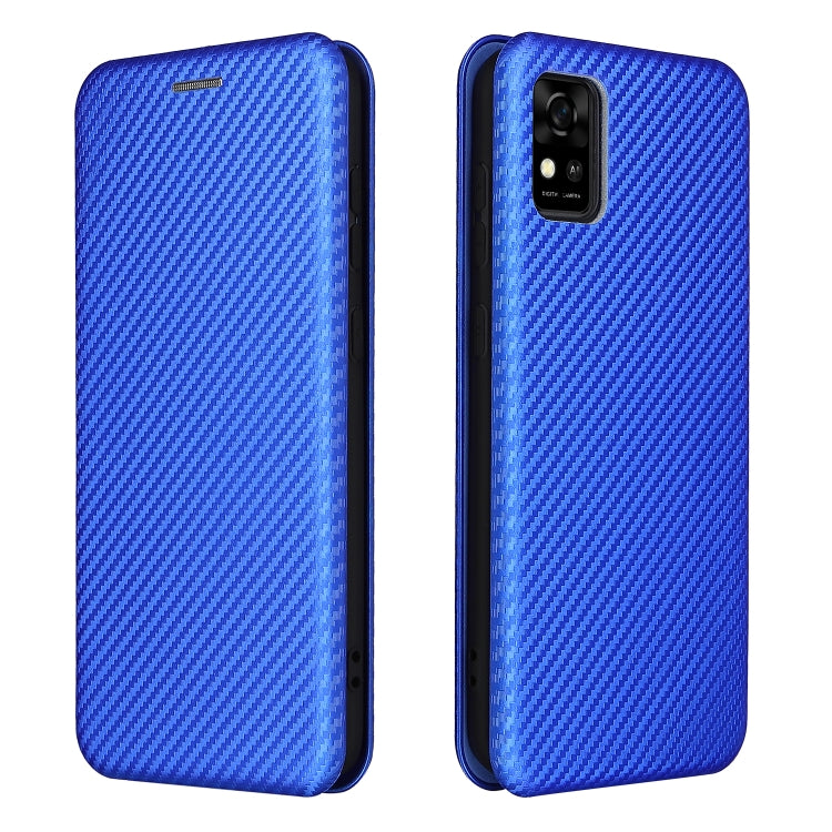 For ZTE Blade A31 Carbon Fiber Texture Horizontal Flip TPU + PC + PU Leather Case with Card Slot