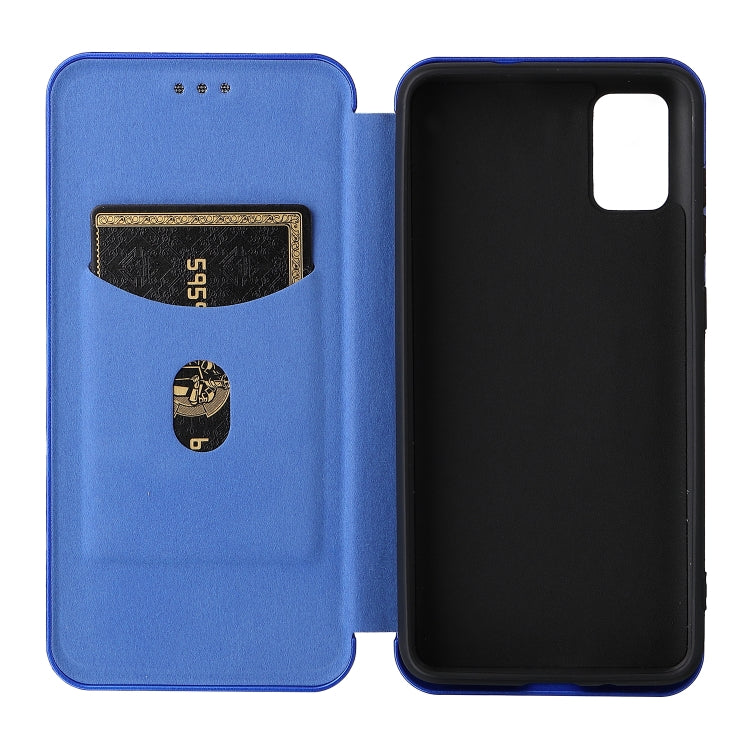 For ZTE Blade A31 Carbon Fiber Texture Horizontal Flip TPU + PC + PU Leather Case with Card Slot