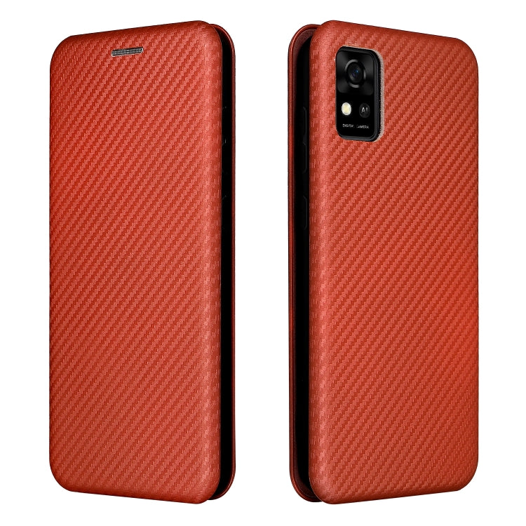 For ZTE Blade A31 Carbon Fiber Texture Horizontal Flip TPU + PC + PU Leather Case with Card Slot