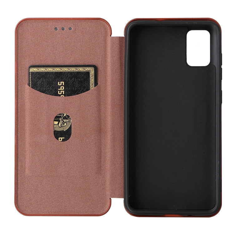 For ZTE Blade A31 Carbon Fiber Texture Horizontal Flip TPU + PC + PU Leather Case with Card Slot