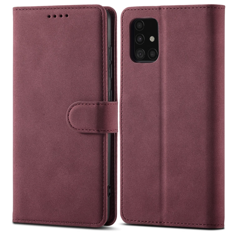 For Samsung Galaxy A12 Frosted Anti-theft Brush Horizontal Flip Leather Case with Holder & Card Slots & Wallet