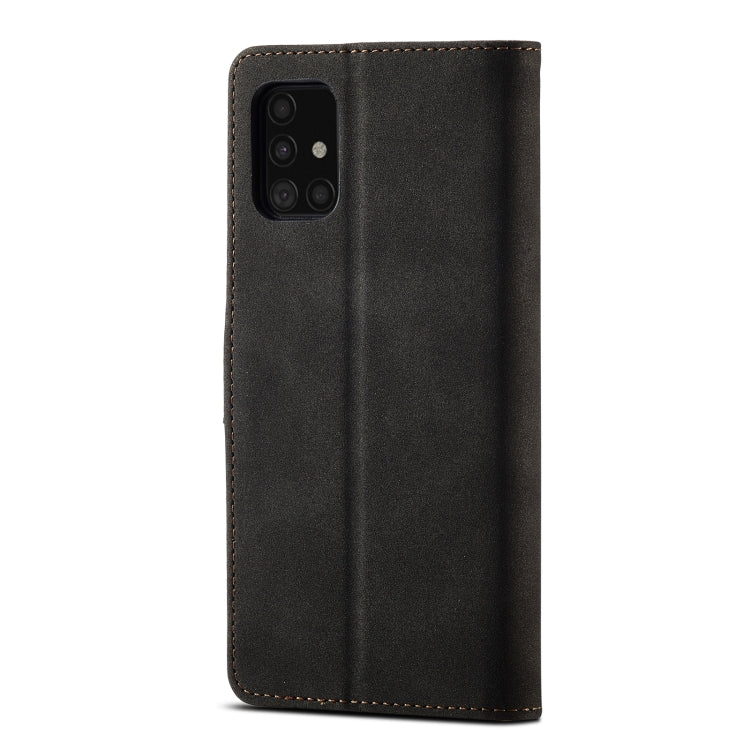 For Samsung Galaxy A91 Frosted Anti-theft Brush Horizontal Flip Leather Case with Holder & Card Slots & Wallet