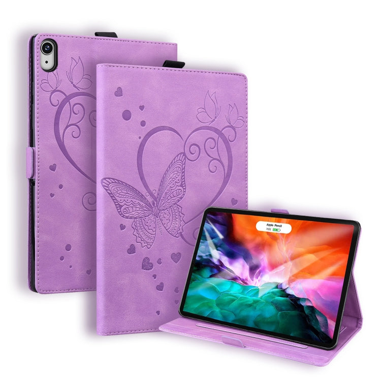 For iPad mini 6 Love Butterfly Pattern Horizontal Flip Leather Tablet Case with Holder