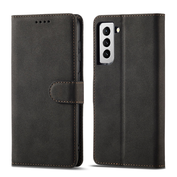 For Samsung Galaxy S21 5G Frosted Anti-theft Brush Horizontal Flip Leather Case with Holder & Card Slots & Wallet