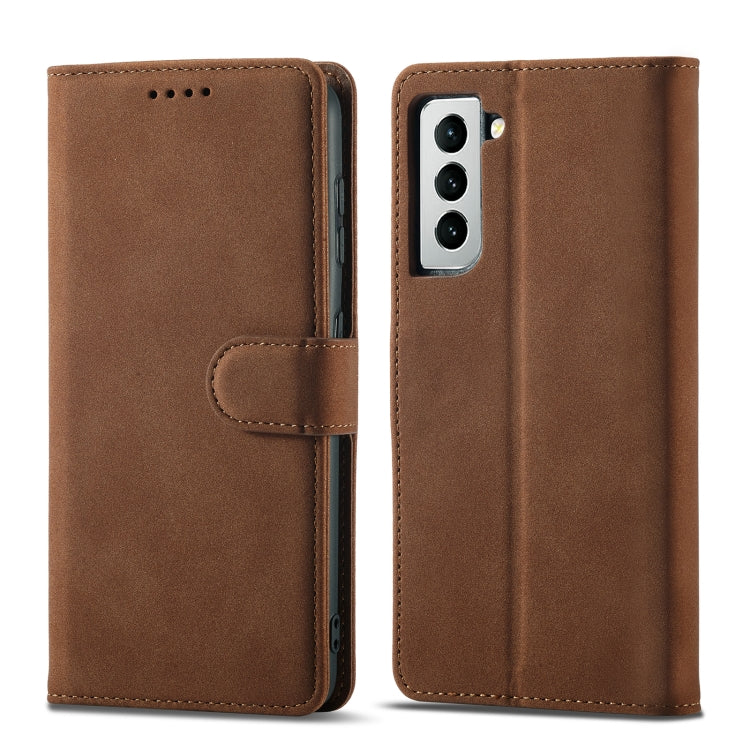 For Samsung Galaxy S21 5G Frosted Anti-theft Brush Horizontal Flip Leather Case with Holder & Card Slots & Wallet