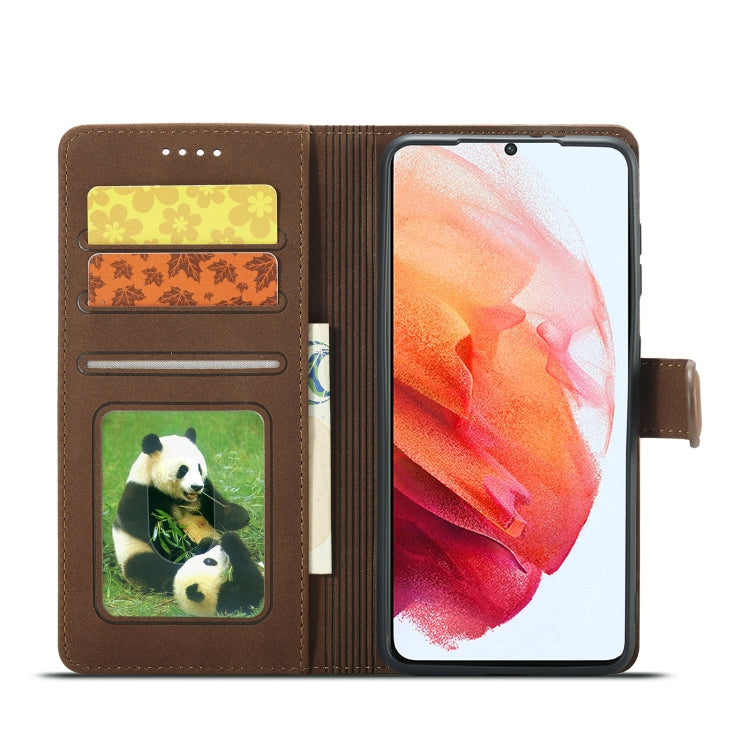 For Samsung Galaxy S21 5G Frosted Anti-theft Brush Horizontal Flip Leather Case with Holder & Card Slots & Wallet