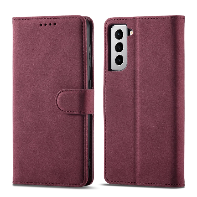 For Samsung Galaxy S21 5G Frosted Anti-theft Brush Horizontal Flip Leather Case with Holder & Card Slots & Wallet