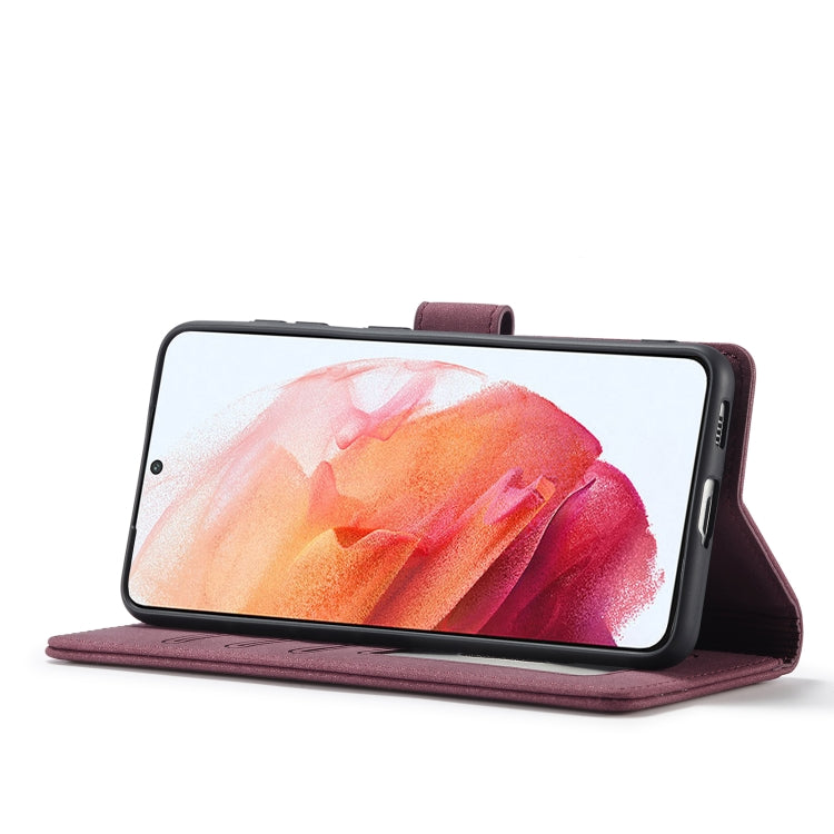 For Samsung Galaxy S21 5G Frosted Anti-theft Brush Horizontal Flip Leather Case with Holder & Card Slots & Wallet
