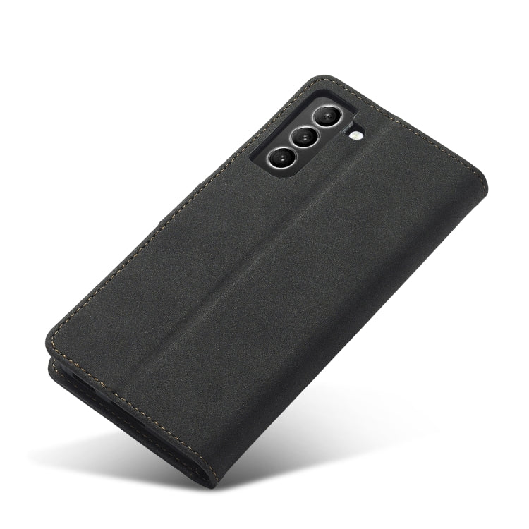 For Samsung Galaxy S21+ 5G Frosted Anti-theft Brush Horizontal Flip Leather Case with Holder & Card Slots & Wallet