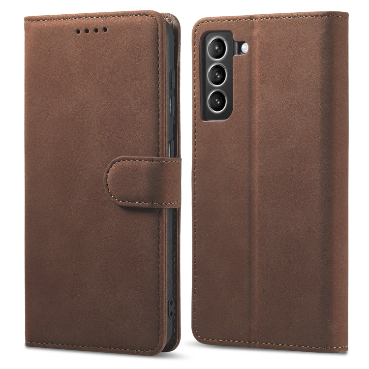 For Samsung Galaxy S21+ 5G Frosted Anti-theft Brush Horizontal Flip Leather Case with Holder & Card Slots & Wallet