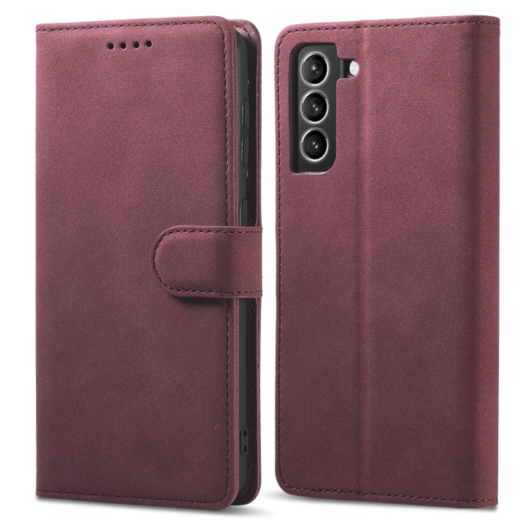 For Samsung Galaxy S21+ 5G Frosted Anti-theft Brush Horizontal Flip Leather Case with Holder & Card Slots & Wallet