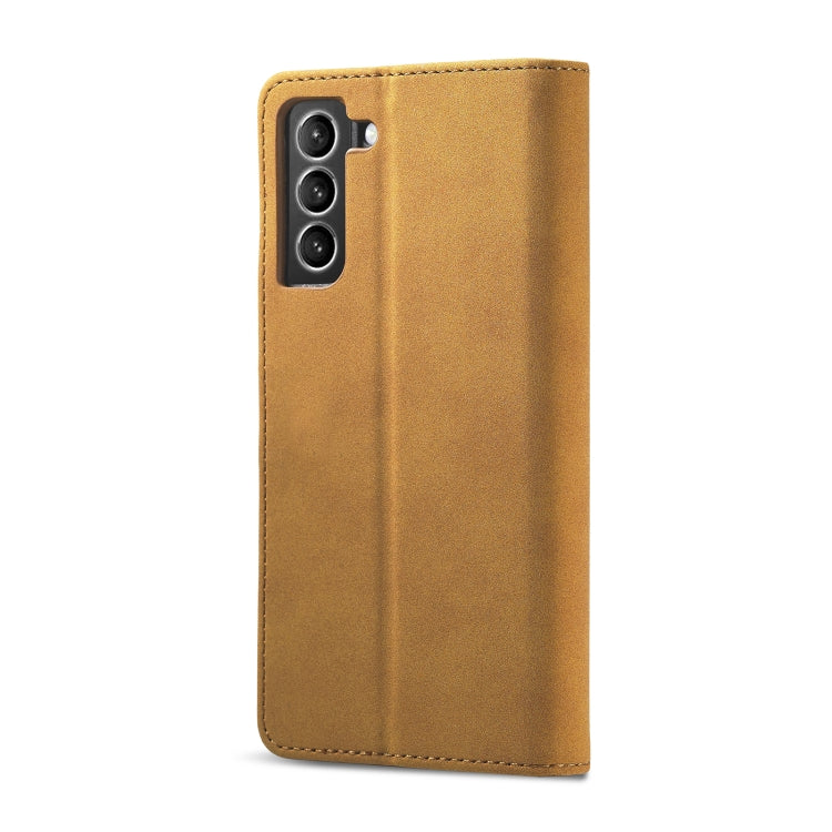 For Samsung Galaxy S21+ 5G Frosted Anti-theft Brush Horizontal Flip Leather Case with Holder & Card Slots & Wallet