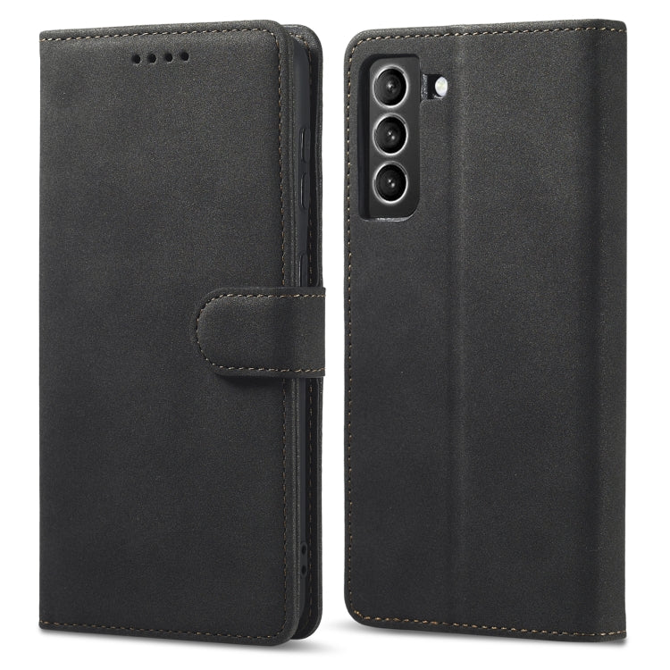 For Samsung Galaxy S21 Ultra 5G Frosted Anti-theft Brush Horizontal Flip Leather Case with Holder & Card Slots & Wallet