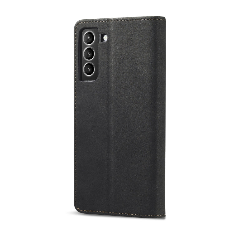 For Samsung Galaxy S21 Ultra 5G Frosted Anti-theft Brush Horizontal Flip Leather Case with Holder & Card Slots & Wallet