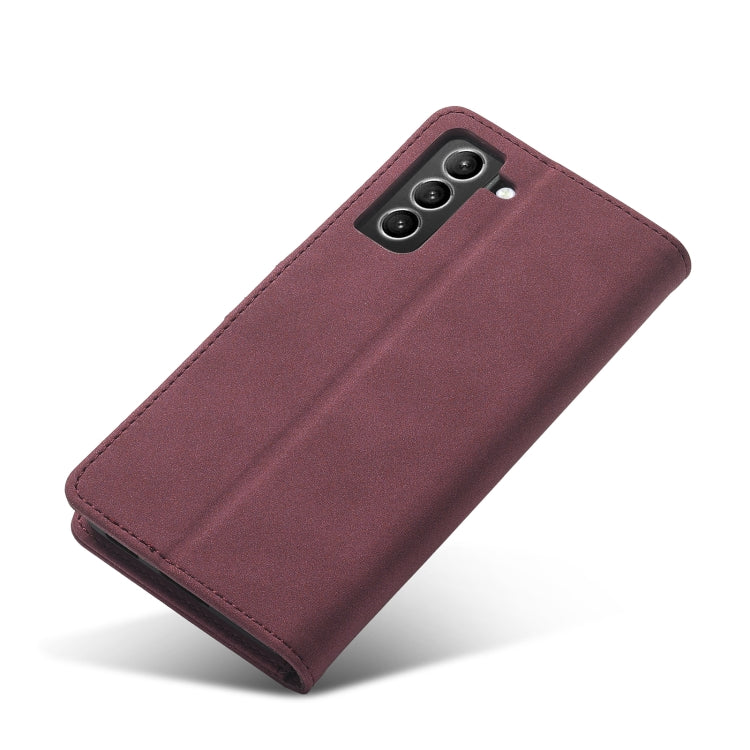 For Samsung Galaxy S21 Ultra 5G Frosted Anti-theft Brush Horizontal Flip Leather Case with Holder & Card Slots & Wallet