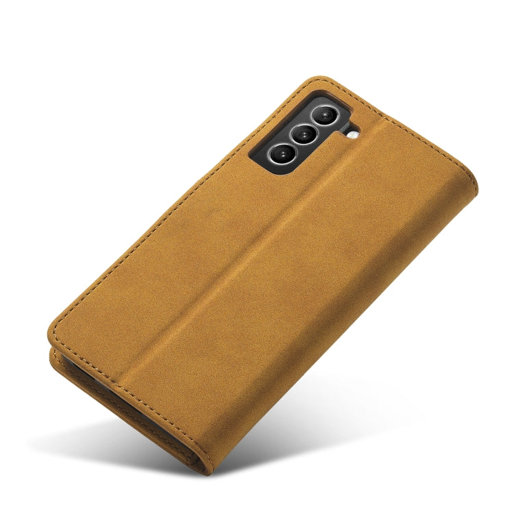 For Samsung Galaxy S21 Ultra 5G Frosted Anti-theft Brush Horizontal Flip Leather Case with Holder & Card Slots & Wallet