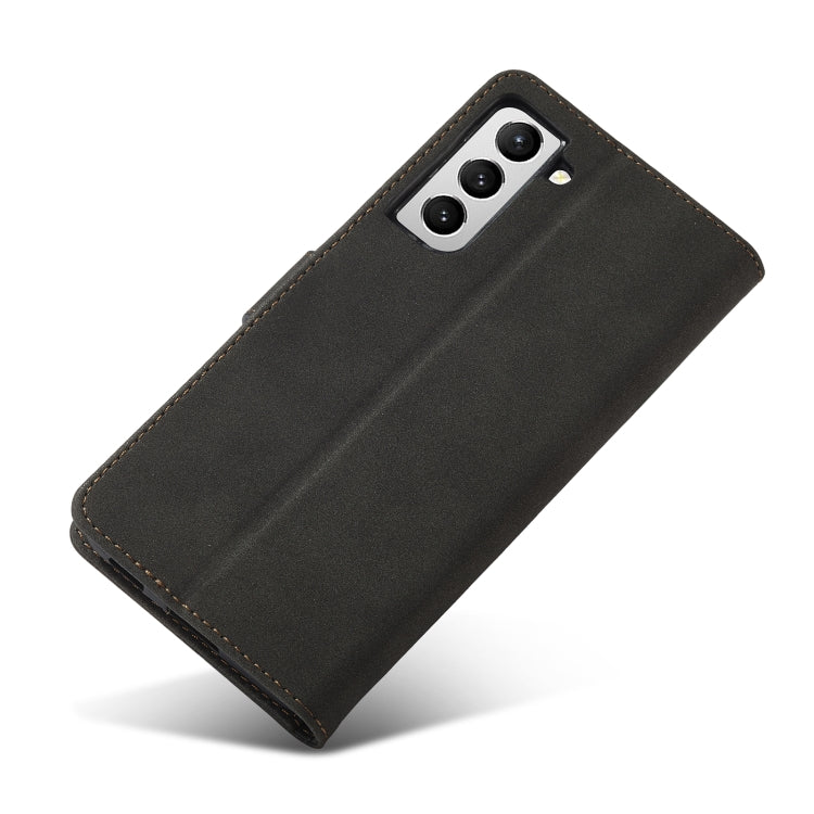 For Samsung Galaxy S21 FE 5G Frosted Anti-theft Brush Horizontal Flip Leather Case with Holder & Card Slots & Wallet
