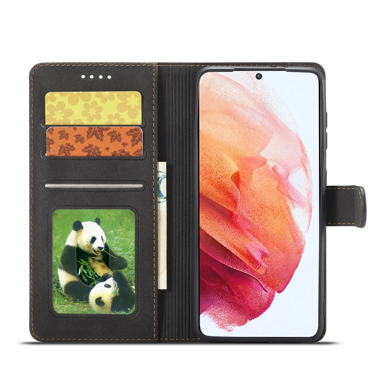 For Samsung Galaxy S21 FE 5G Frosted Anti-theft Brush Horizontal Flip Leather Case with Holder & Card Slots & Wallet
