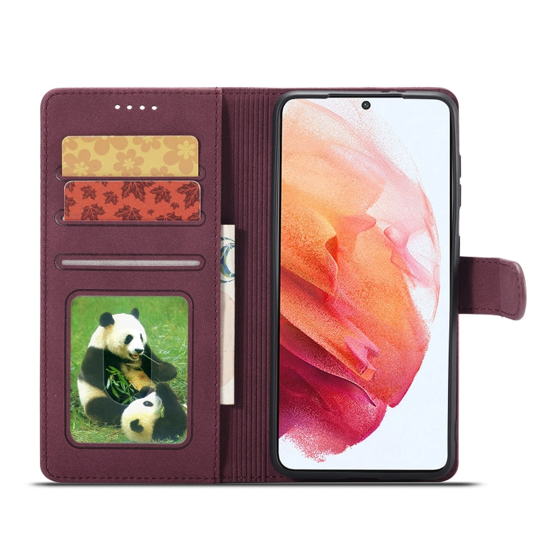 For Samsung Galaxy S21 FE 5G Frosted Anti-theft Brush Horizontal Flip Leather Case with Holder & Card Slots & Wallet