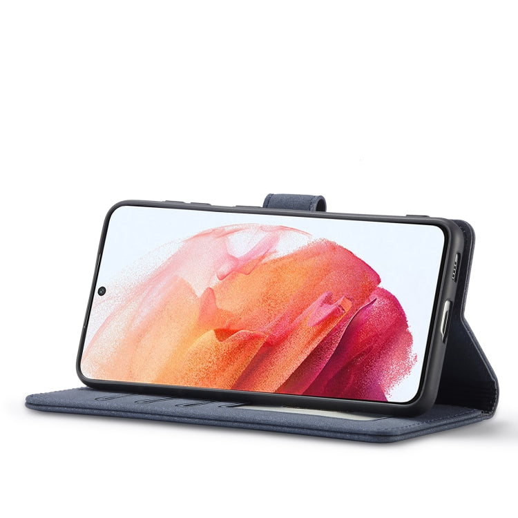 For Samsung Galaxy S21 FE 5G Frosted Anti-theft Brush Horizontal Flip Leather Case with Holder & Card Slots & Wallet