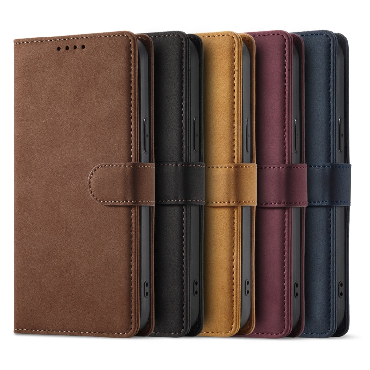 For iPhone 12 Pro Max Frosted Anti-theft Brush Horizontal Flip Leather Case with Holder & Card Slots & Wallet