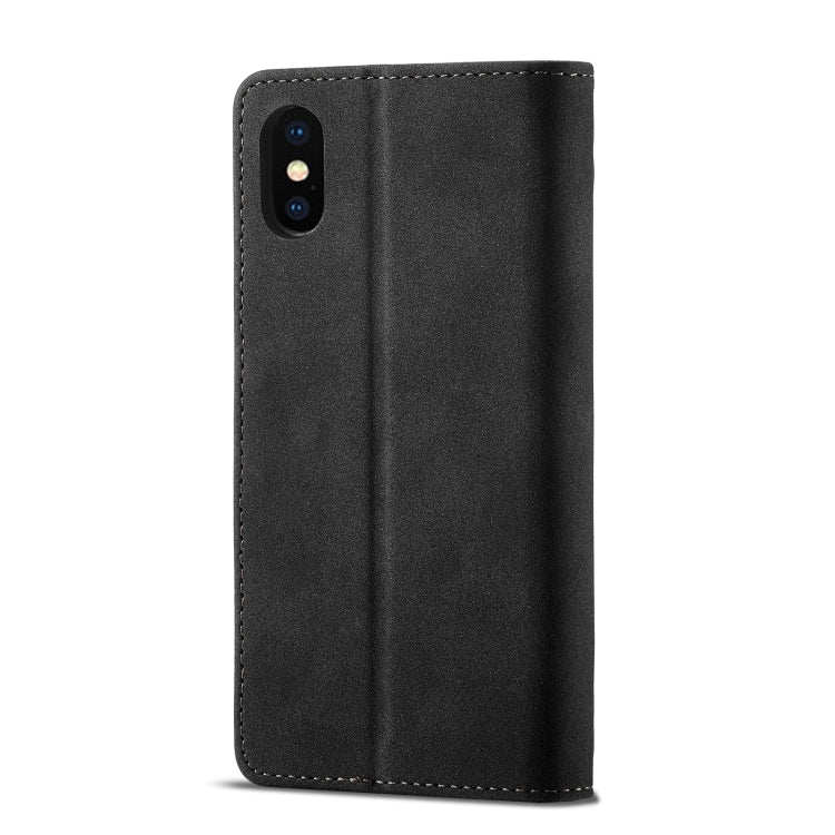 For iPhone XS Max Frosted Anti-theft Brush Horizontal Flip Leather Case with Holder & Card Slots & Wallet
