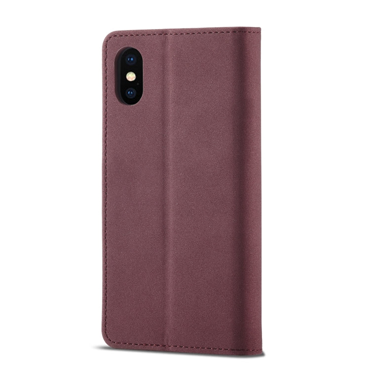 For iPhone XS Max Frosted Anti-theft Brush Horizontal Flip Leather Case with Holder & Card Slots & Wallet