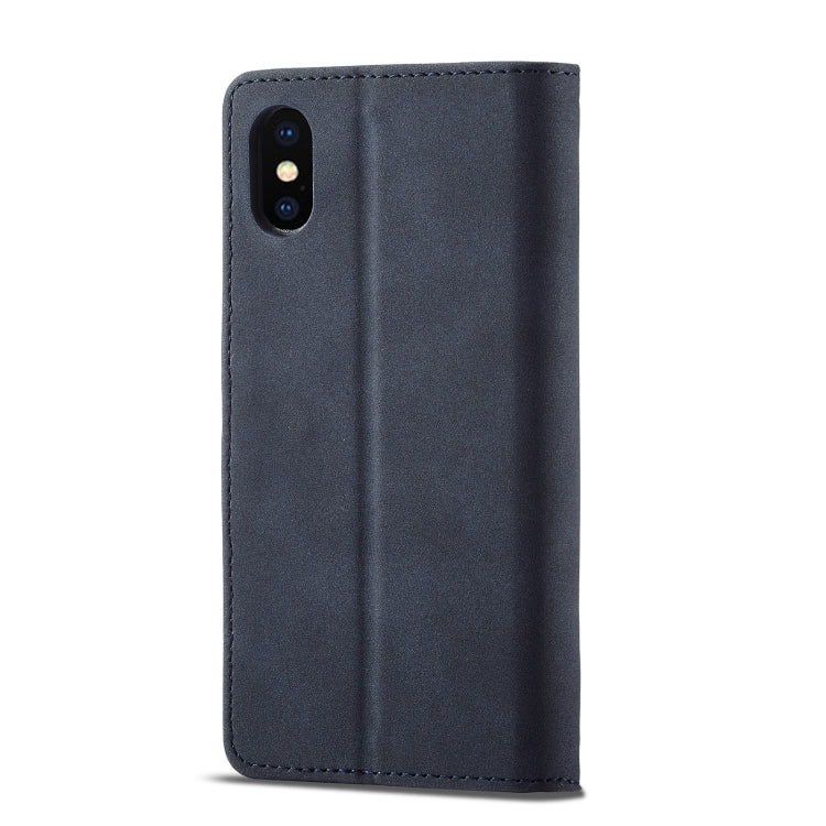 For iPhone XS Max Frosted Anti-theft Brush Horizontal Flip Leather Case with Holder & Card Slots & Wallet