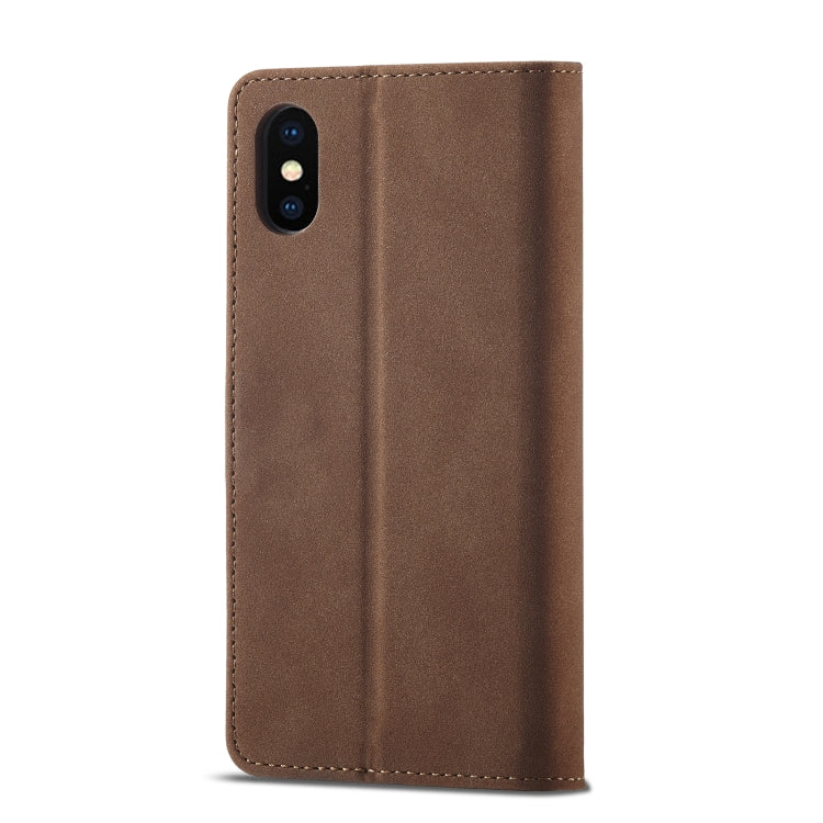 For iPhone X / XS Frosted Anti-theft Brush Horizontal Flip Leather Case with Holder & Card Slots & Wallet
