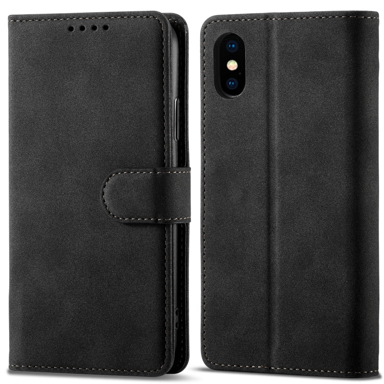 For iPhone XR Frosted Anti-theft Brush Horizontal Flip Leather Case with Holder & Card Slots & Wallet
