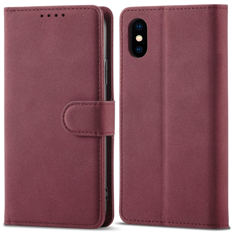 For iPhone XR Frosted Anti-theft Brush Horizontal Flip Leather Case with Holder & Card Slots & Wallet