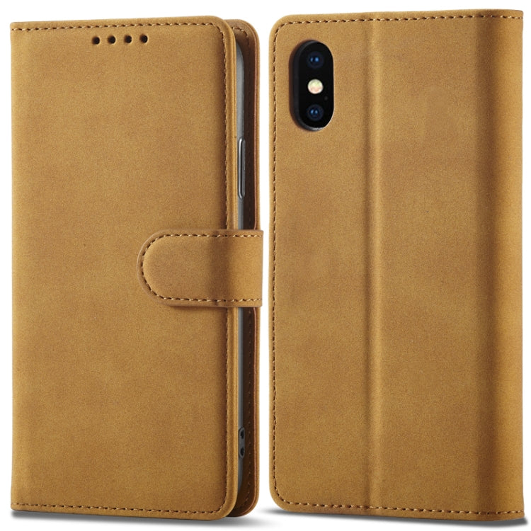 For iPhone XR Frosted Anti-theft Brush Horizontal Flip Leather Case with Holder & Card Slots & Wallet