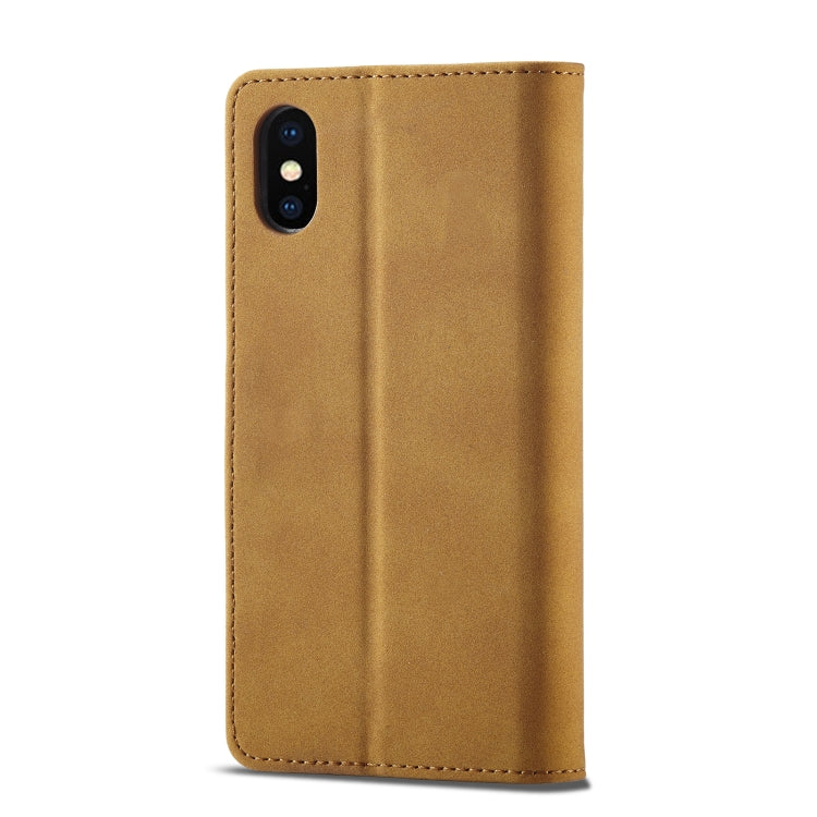 For iPhone XR Frosted Anti-theft Brush Horizontal Flip Leather Case with Holder & Card Slots & Wallet
