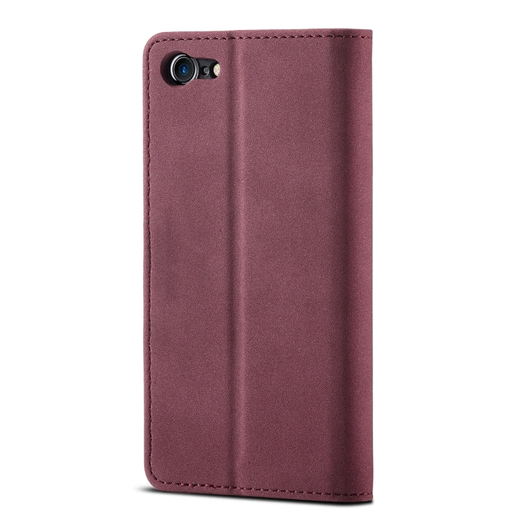 For iPhone SE 2022 / SE 2020 / 8 / 7 Frosted Anti-theft Brush Horizontal Flip Leather Case with Holder & Card Slots & Wallet
