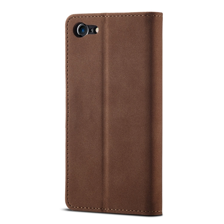 Frosted Anti-theft Brush Horizontal Flip Leather Case with Holder & Card Slots & Wallet For iPhone 8 Plus & 7 Plus