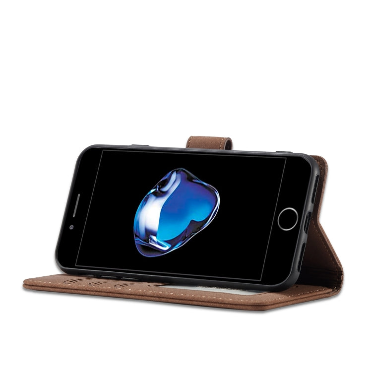 Frosted Anti-theft Brush Horizontal Flip Leather Case with Holder & Card Slots & Wallet For iPhone 8 Plus & 7 Plus