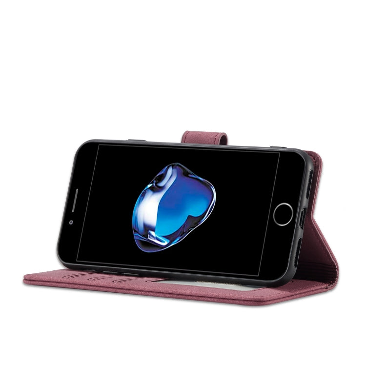 Frosted Anti-theft Brush Horizontal Flip Leather Case with Holder & Card Slots & Wallet For iPhone 8 Plus & 7 Plus