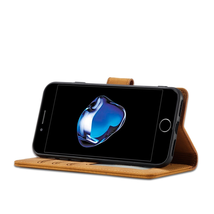 Frosted Anti-theft Brush Horizontal Flip Leather Case with Holder & Card Slots & Wallet For iPhone 8 Plus & 7 Plus