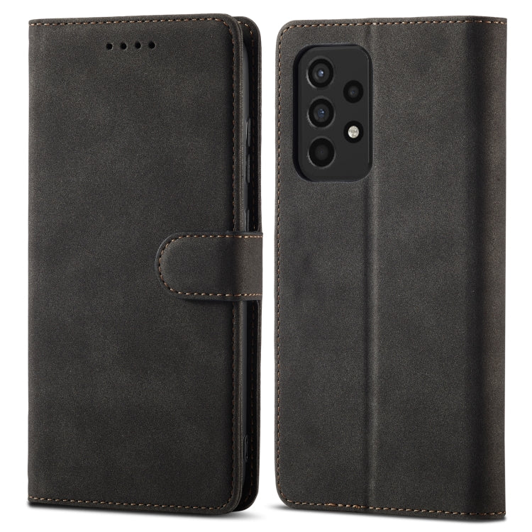 For Samsung Galaxy A52 5G/4G Frosted Anti-theft Brush Horizontal Flip Leather Case with Holder & Card Slots & Wallet
