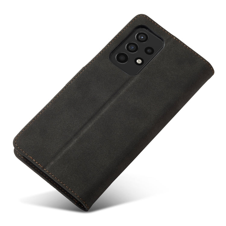 For Samsung Galaxy A52 5G/4G Frosted Anti-theft Brush Horizontal Flip Leather Case with Holder & Card Slots & Wallet