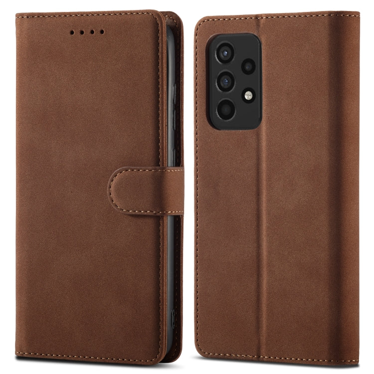 For Samsung Galaxy A52 5G/4G Frosted Anti-theft Brush Horizontal Flip Leather Case with Holder & Card Slots & Wallet