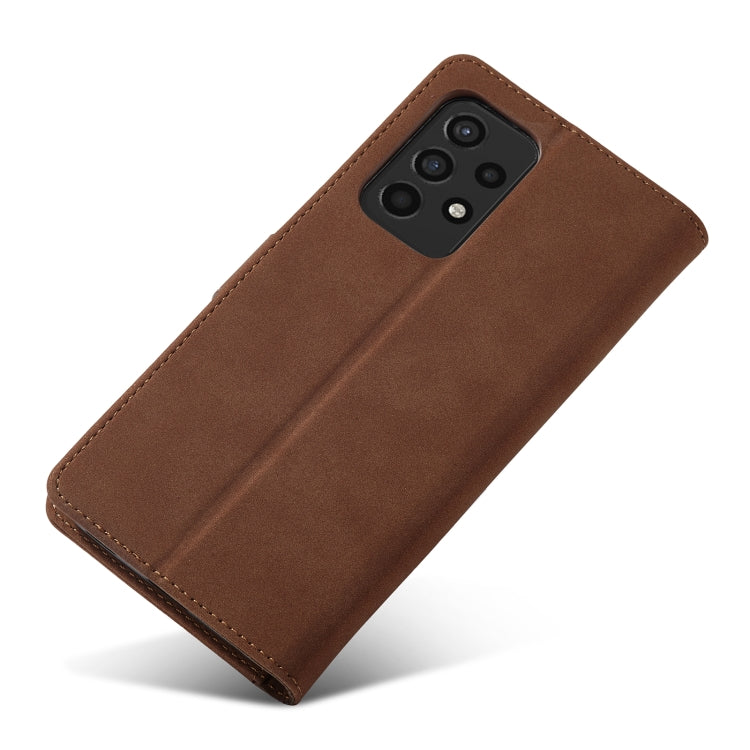 For Samsung Galaxy A52 5G/4G Frosted Anti-theft Brush Horizontal Flip Leather Case with Holder & Card Slots & Wallet